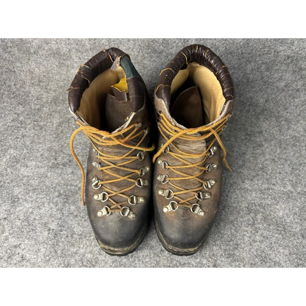 Vtg Raichle Mountaineering Hiking Boots Mens 8 Brown Leather Made in Italy